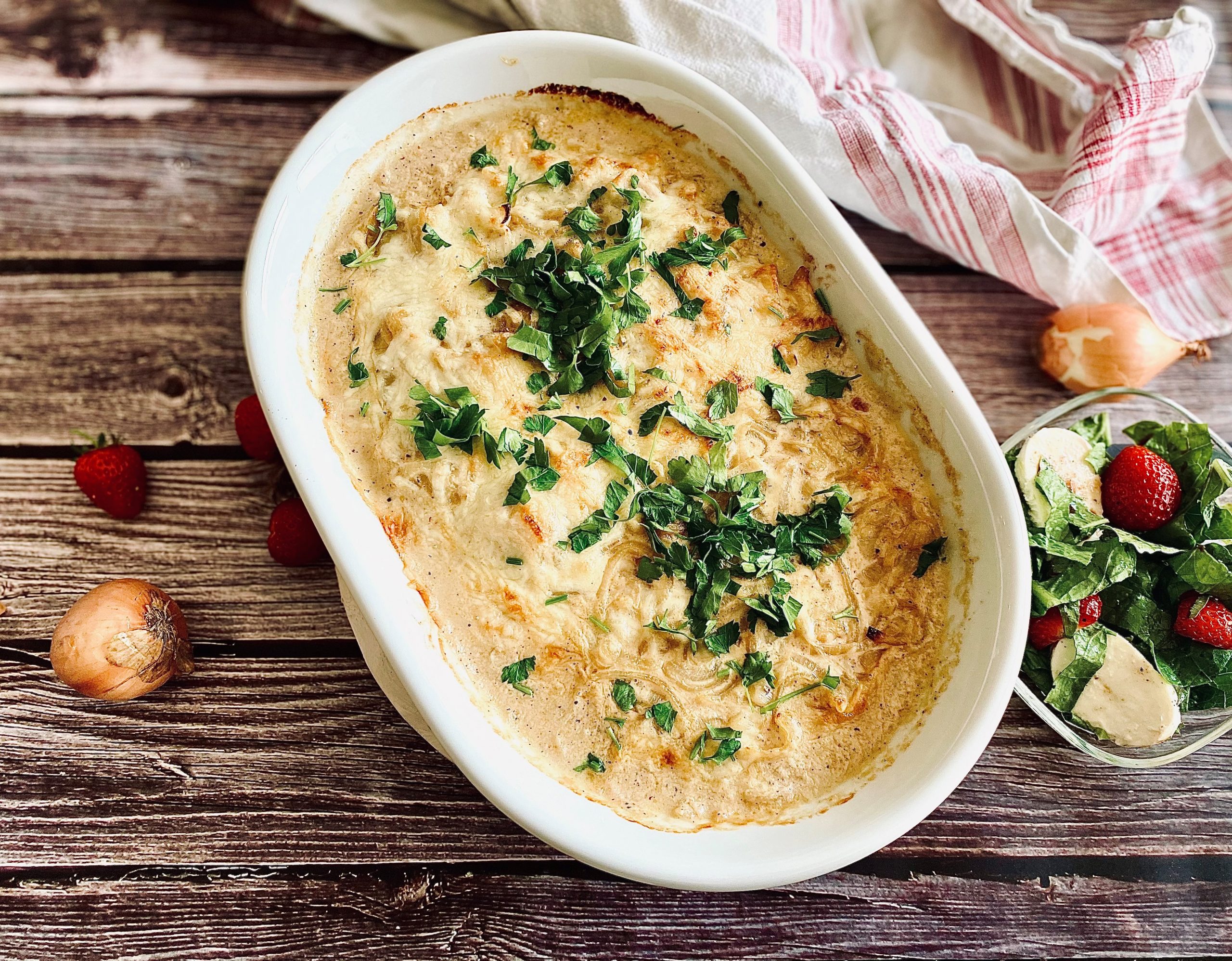 Leckere Putenbrust in Zwiebel-Sahne-Soße